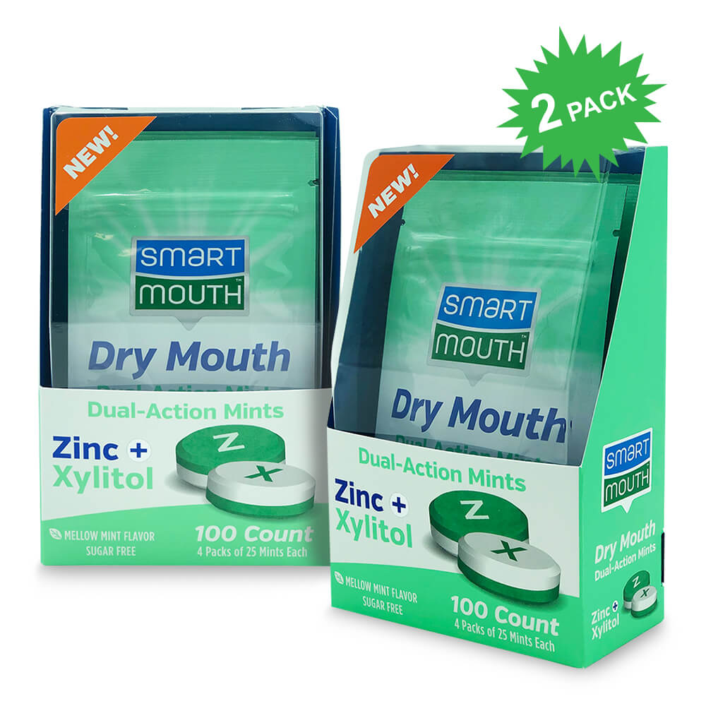 SmartMouth™ Dry Mouth DualAction Mints Zinc + Xylitol 100 CT 2 Pack