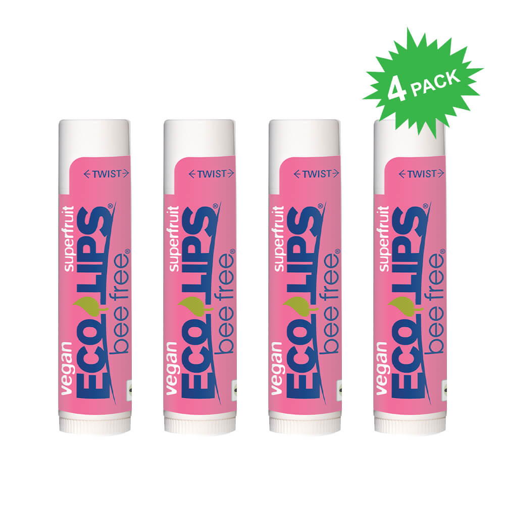 Eco Lips Bee Free Vegan Superfruit Lip Balm (4Pack) Oral Health Guru