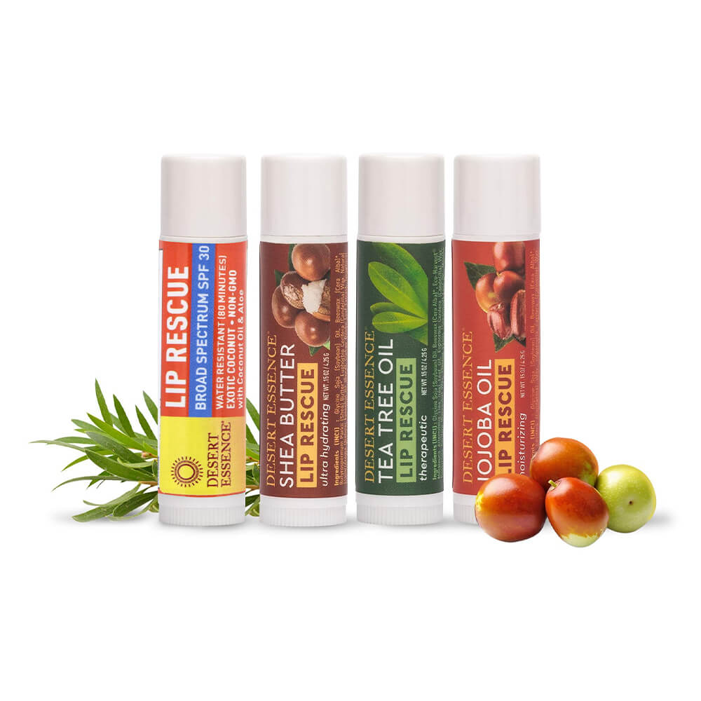 Desert Essence Lip Rescue in 4 Moisturizing Flavors Oral Health Guru
