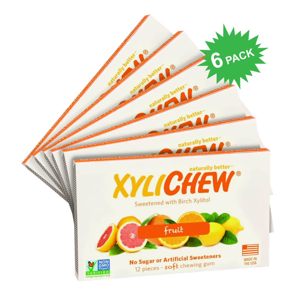 XyliChew Gum Blister Pack Fruit Flavor (6Pack) Oral Health Guru