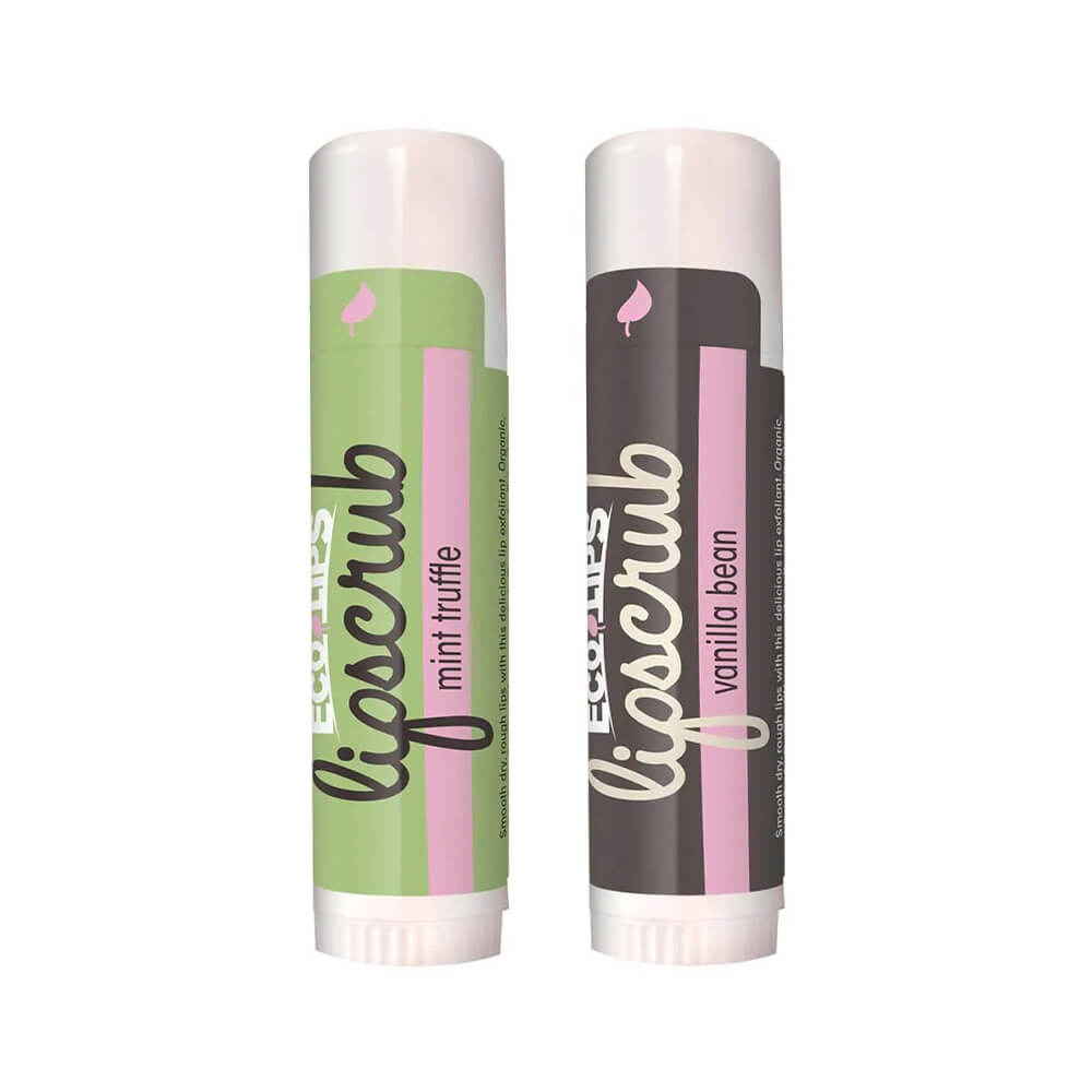 Eco Lips Lip Scrub Stick Mint Truffle + Vanilla Bean Bundle