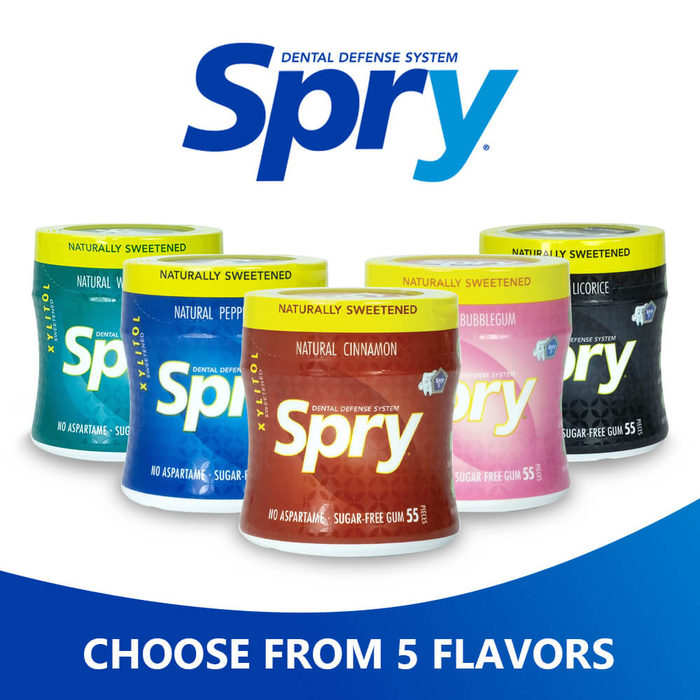 Spry Natural Xylitol Gum Sugar Free No Aspartame And Keto Approved