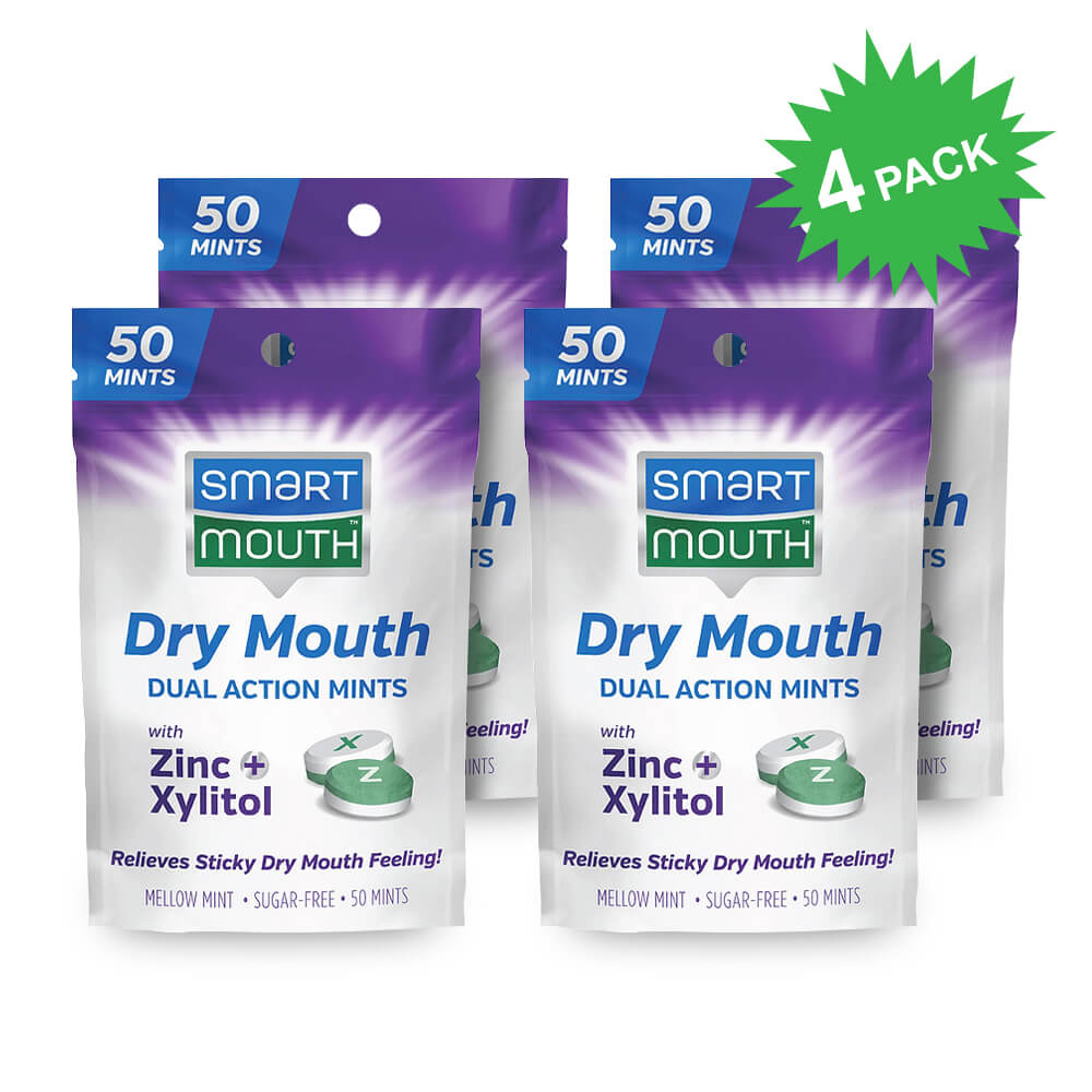 SmartMouth™ Dry Mouth DualAction Mints with Zinc + Xylitol (4Pack)