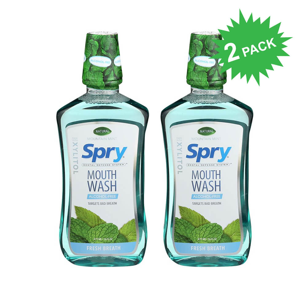 Spry AlcoholFree Mouthwash, 16 oz bottles, Mountain Mint, choose